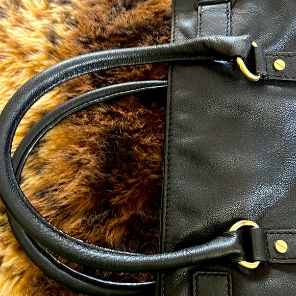 Michael Kors-XL-Hamilton Black Grain Leather Sholder bag,satchel,Gold Hardware, - Picture 9 of 17